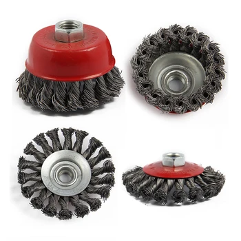 

4Pcs M14 Crew Twist Knot Wire Wheel Cup Brush Set For Angle Grinder
