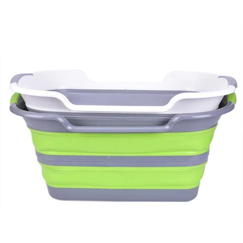 

1PCS Portable Silicone Bath Tub Baby Shower Bath Accessories 2 Colors Baby Folding Non-Slip Bathtub
