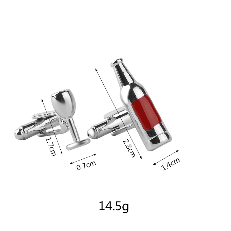 Fashion Best Buds Cufflink Red Wine Glass Bottle Shape Cuff