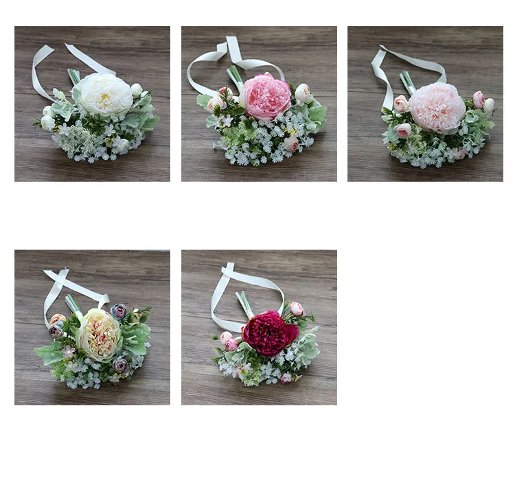 Wedding Bouquet for bridesmaids flowers artificial rose peony (3)