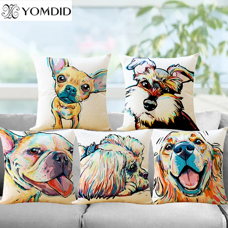 بلدغ سلسلة غطاء الوسادة الملونة رسمت الثور الكلب 3D المخدة للمنزل كنبة مكتب سيارة وسادة غطاء Cojines 45 سنتيمتر بلدغ سلسلة غطاء الوسادة الملونة رسمت الثور الكلب 3D المخدة للمنزل كنبة مكتب سيارة وسادة غطاء Cojines 45 سنتيمتر