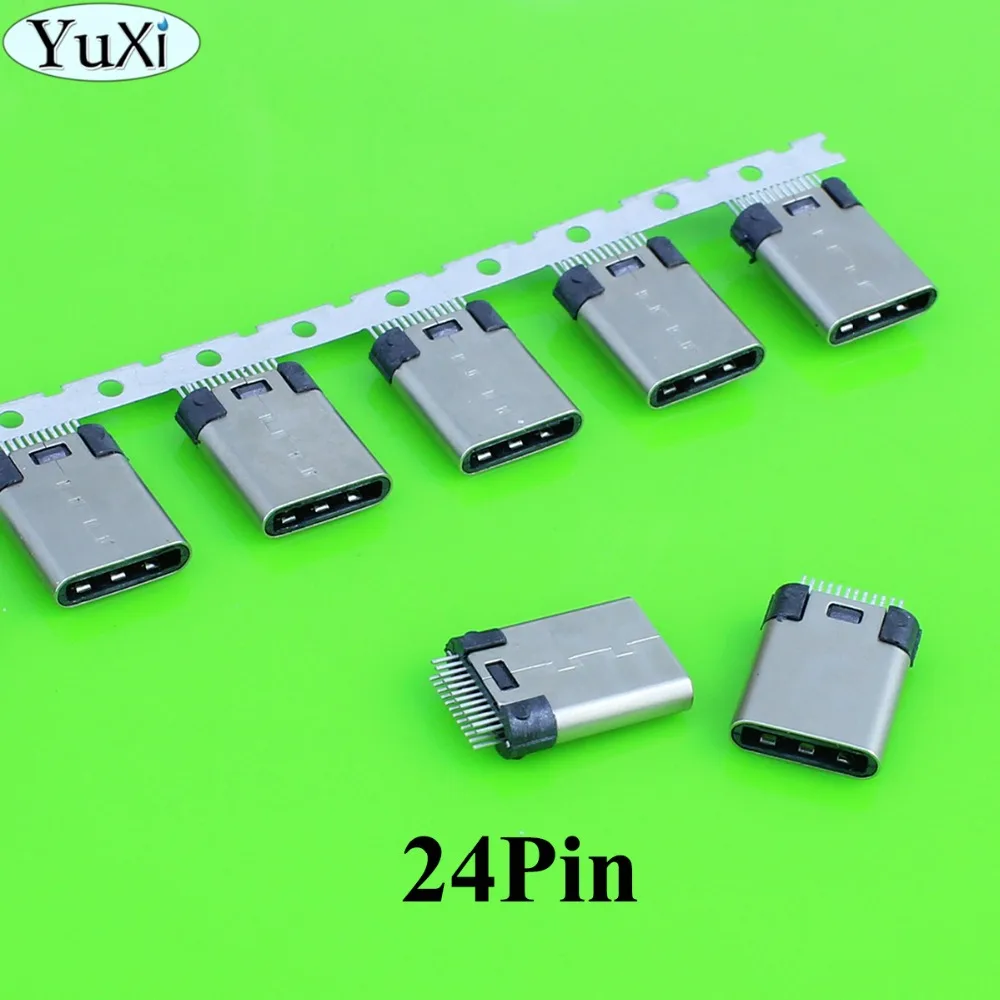 

YuXi 2-5pcs/lot DIY 24pin USB 3.1 Type C USB-C Male / Female welding soldering Plug Connector jack SMT type