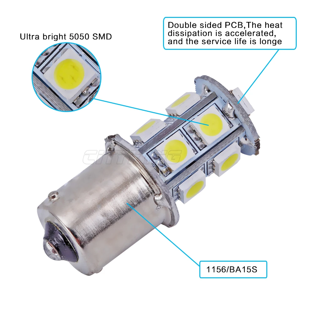 50 шт./лот 1156 13led 5050 smd белый свет bulbsturn Задний сигнальный фонарь лампа 1156 BA15S P21W авто сигнал светодиодные фонари заднего хода