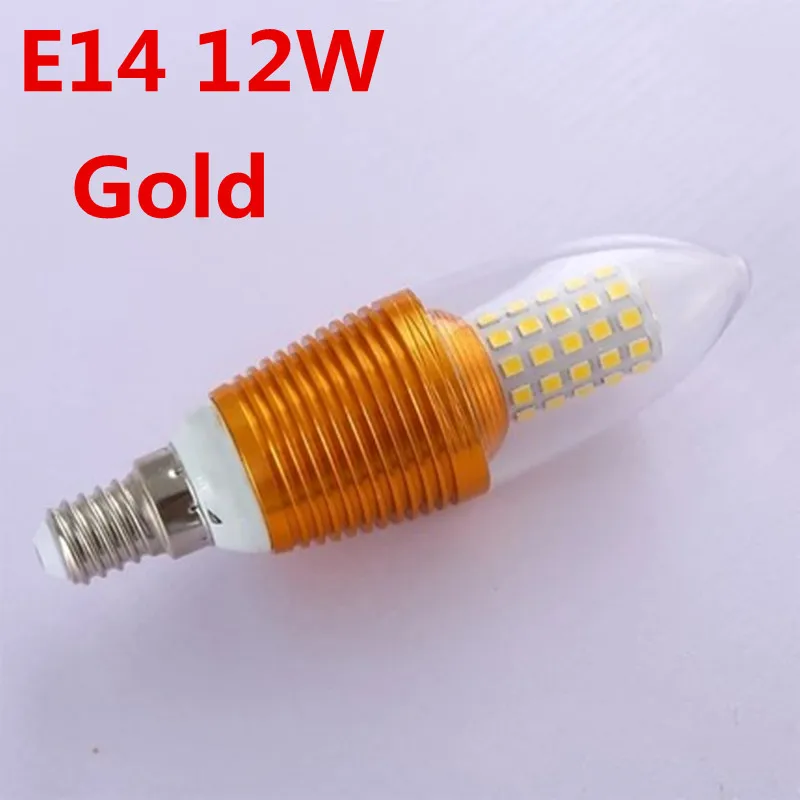 Светодиодный Светодиодная лампа E14 E27 5 W 7 W 9 W 12 W 220 V светодиодный свет свечи белый свет/теплый белый светодиодный наконечник пузырь серебро/золото