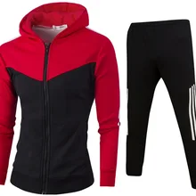 Высокое качество двойной цвет с капюшоном брюки мужчин костюм Весенняя Новинка мужские s куртка брюки два комплекта Размер M-4XL