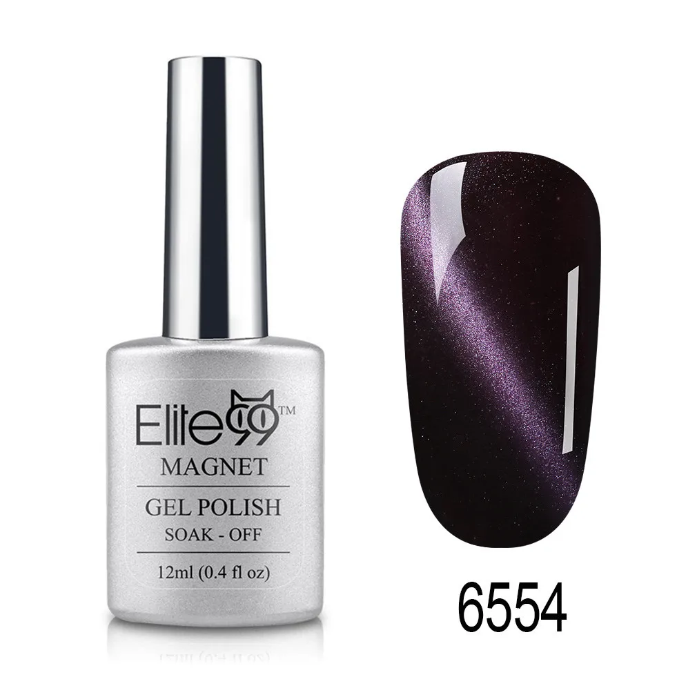 Elite99 12ml Cat Eye Gel Nail Polish Soak Off Magnetic UV Gel Varnish Nail Art Manicure Gel Semi Permanent 3D Effect Gel Lacquer - Цвет: 6554