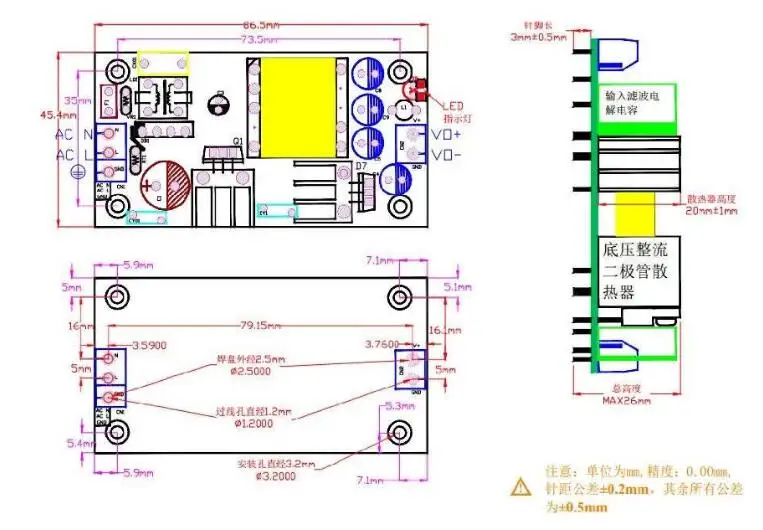 AC-DC 220V 5V 9V 12V 15V 24V 36V 0,6-3A 20 Вт блок питания изолированный выключатель питания, зарядная Модульная плата питания GPM20B x6754