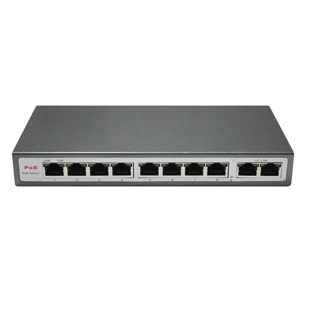 Full New 8CH POE Switch 10/100M 150m Distance 120W DC& 2Lan Port IP