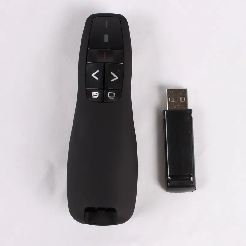 PPT Pointer Presenter with Red Laser, 2.4 G USB Remote Control, Power Point Controller Replacement for Logitech R400