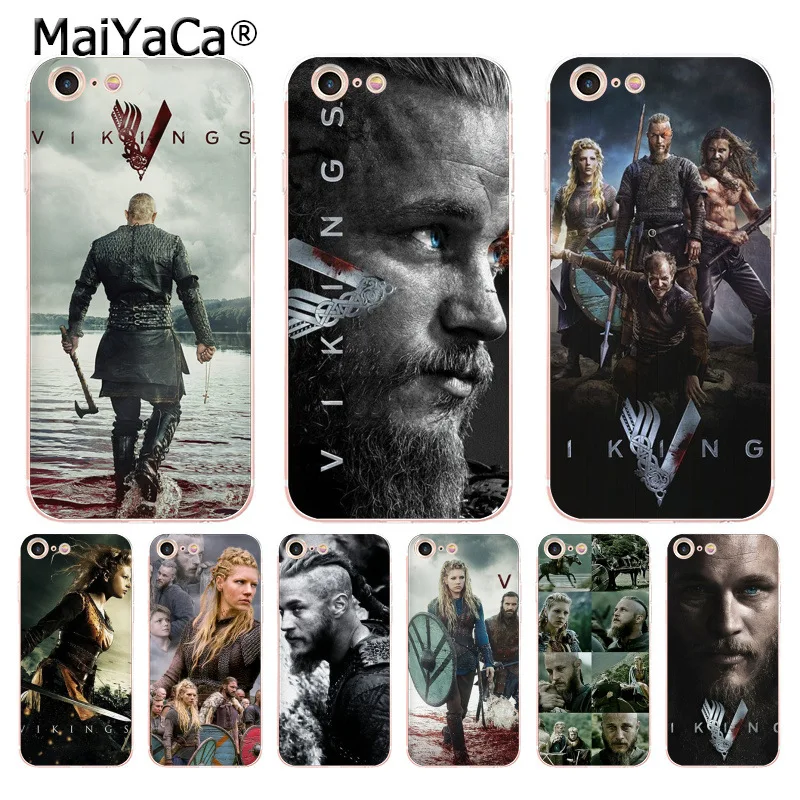 

MaiYaCa Ragnar Lothbrok Vikings transparent soft tpu Phone Case for iPhone 8 7 6S Plus X 5 5S X XS MAX XR 11pro max case Cover