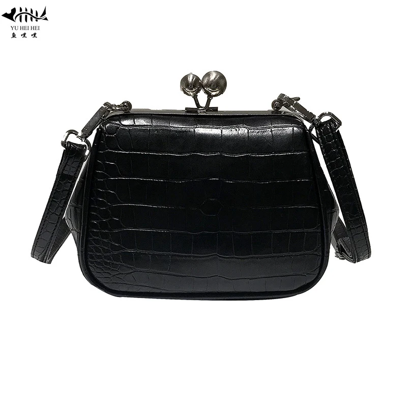

Fashion Vintage Bag Bags Alligator PU Leather Kiss lock Women's Handbags Bags Women Lady Chain Shoulder Crossbody Bag