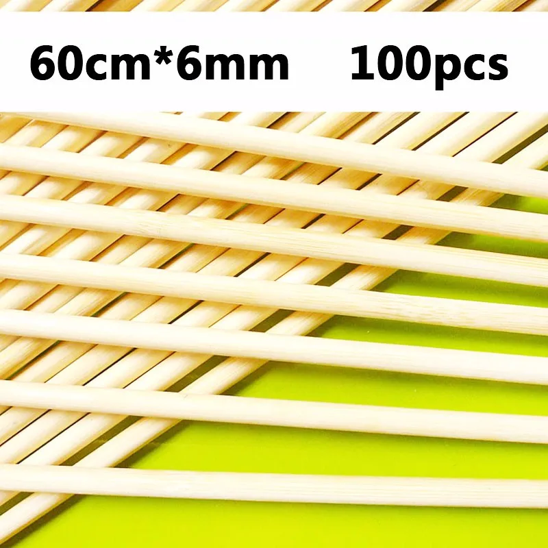 60 см x 6 мм 100 шт длинные бамбуковые вертелы высокого качества Торнадо, картофель бамбуковые шампуры спиральный нож для чистки картофеля сильный натуральный деревянный шампур