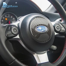 Velocidad De Fibra De Carbono Del Volante Del Coche Emblema Pegatinas Cubierta Decorativa ajuste para subaru BRZ 2013 2014 2015 2016 Autos Styling