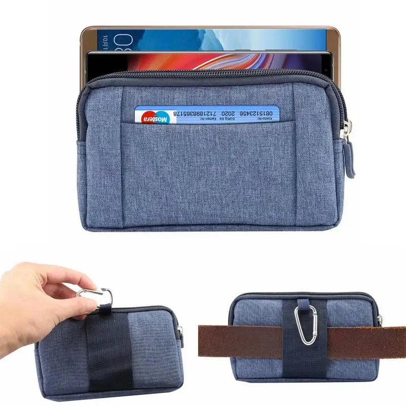 Мобильный чехол для телефона с зажимом на ремне, ковбойская тканевая сумка для samsung S10+ S10E, 2 молнии, карман для карт, поясной чехол, универсальный для Iphone XS Max