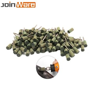 

100Pcs 3mm Shank Cylindrical Rubber Mounted Point Grinding Polishing Head 3-12mm Head For Mould Finish Polish Rotary Tools