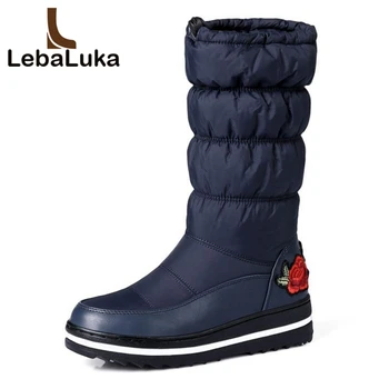 

Tuyoki Size 35-44 Ladies Thick Platform Snow Boots Women Round Toe Slip On Elastic Shoes Women Thick Fur Warm Botas Footwear