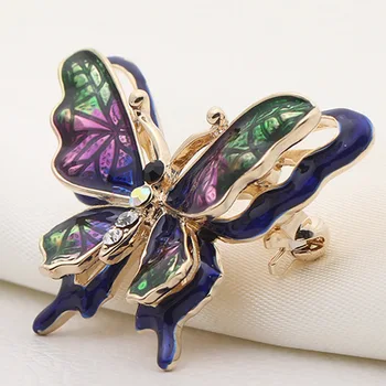 

12pcs/lot Wholesale price Butterfly Hijab Pins Women Party Gifts Brand Enamel Broches Accessory Bags Bijoux alloy Jewelry