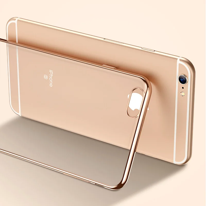

New Plating Case For iPhone 7 Case Cover Silicone TPU Cover Cases For iPhone 8 7 Plus X 6 6S Plus Luxury Case Fundas Capa Coque