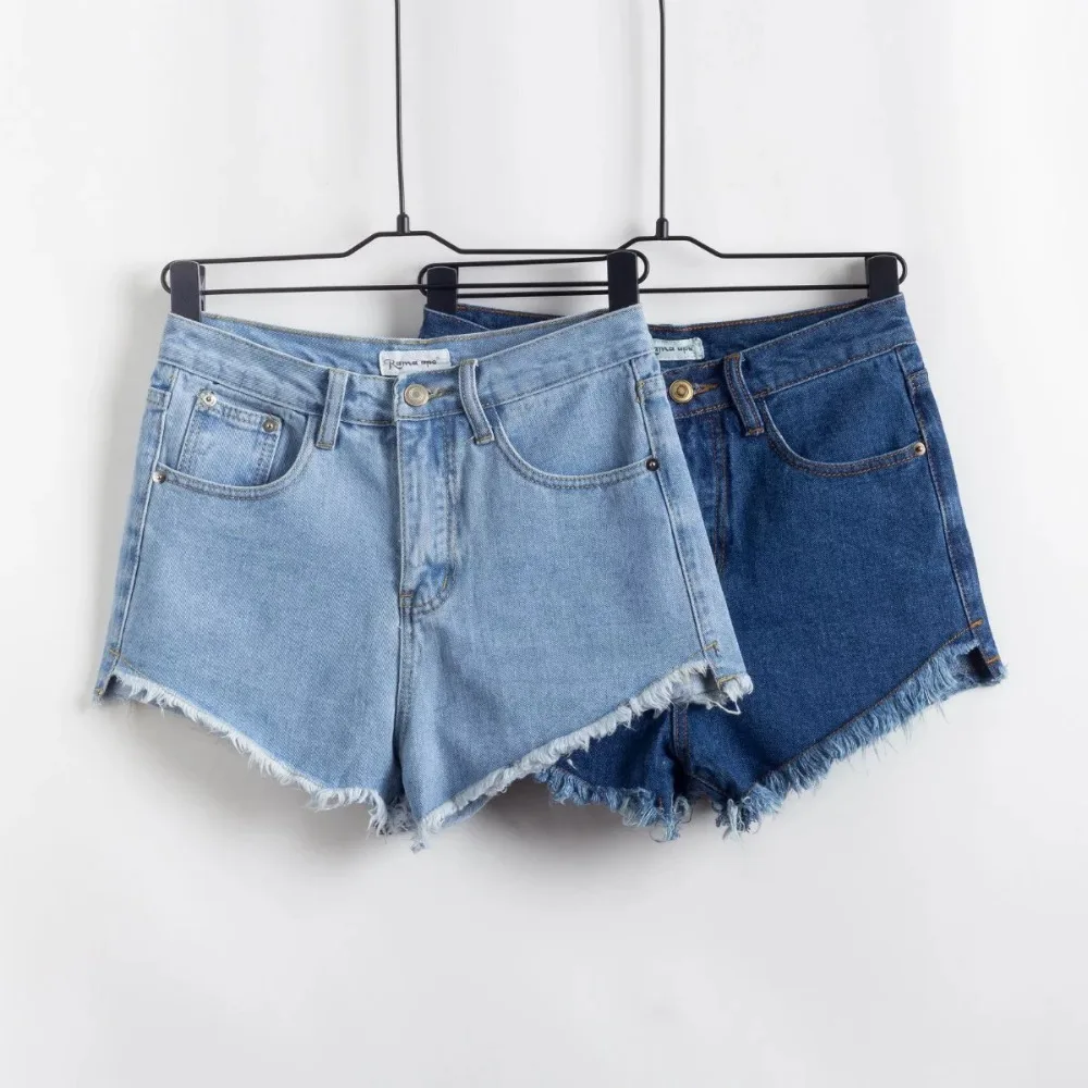 Women's High waist denim pockets wide leg girls AA denim tassels burr