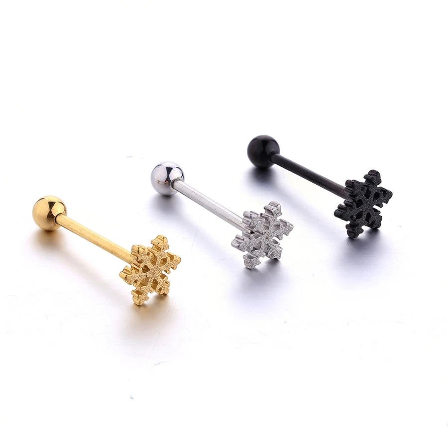1 шт. кольцо для пирсинга со снежинками|body piercing jewelry|piercing jewelrytongue rings |