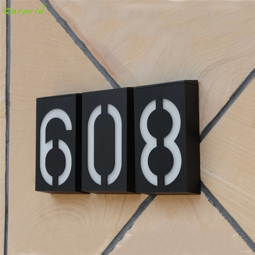 CARPRIE Solar Power LED Light Sign House Hotel Door Address Plaque Number Digits Plate l70220 DROP SHIP CARPRIE Solar Power LED Light Sign House Hotel Door Address Plaque Number Digits Plate l70220 DROP SHIP