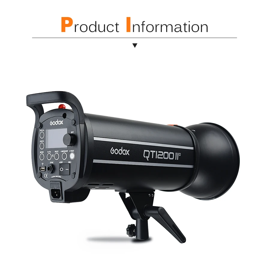 Godox QT1200II QT1200IIM 1200WS GN102 1/8000 s Высокоскоростная синхронизация Встроенный 2,4 г безпроволочная X система с лампочкой проблесковый маячок