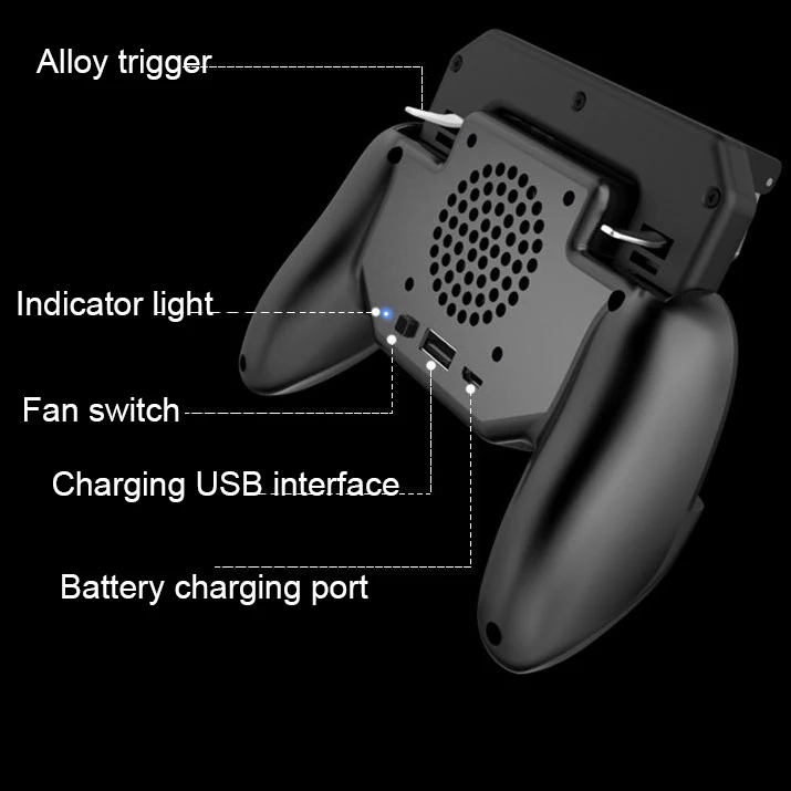 Держатель контроллера мобильного телефона L1R1 с охлаждающим вентилятором dzhostk для телефона, смартфона, игр, триггеров для сотовой связи pubg free fire