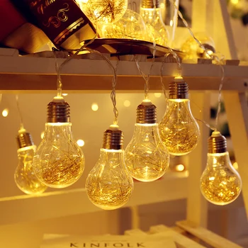 

60 LED Fairy Gold Retro Bulb Battery Plug String Lights 10m LED Decoration For Christmas Garland On The Window kerstverlichting