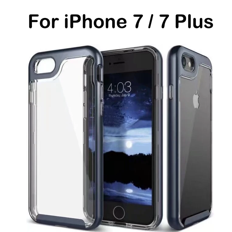 2 в 1 для Apple iPhone 7 Plus прозрачный чехол Мягкая задняя крышка тонкий ультра 360