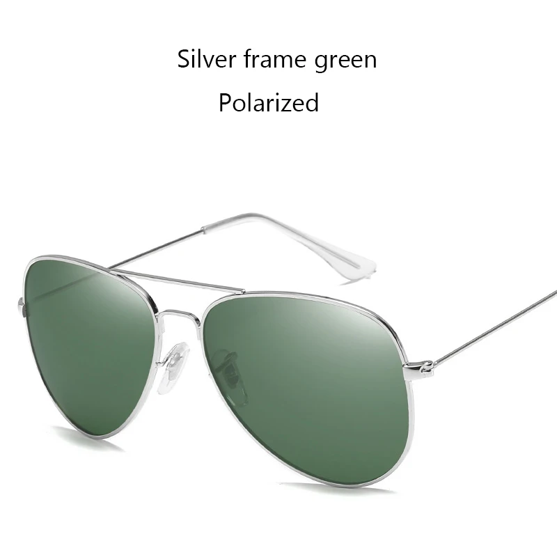 Модные Классические поляризованные солнцезащитные очки Avaition для женщин и мужчин, зеркальные очки пилота для вождения, солнцезащитные очки для женщин и мужчин, фирменный дизайн, унисекс, UV400 - Цвет линз: 003 silver green