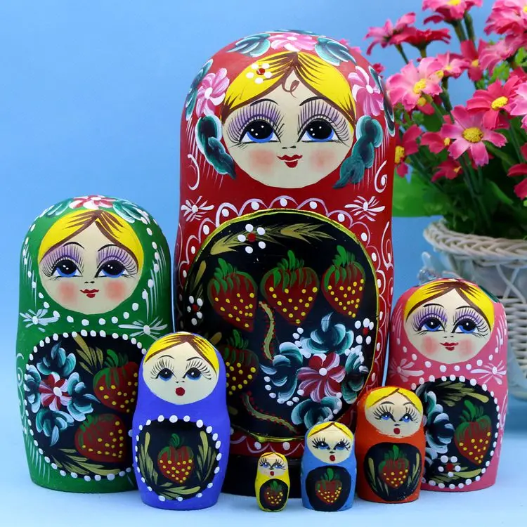 20cm Wooden Russian Nesting Doll 7 Layer Matryoshka Doll Russian Doll