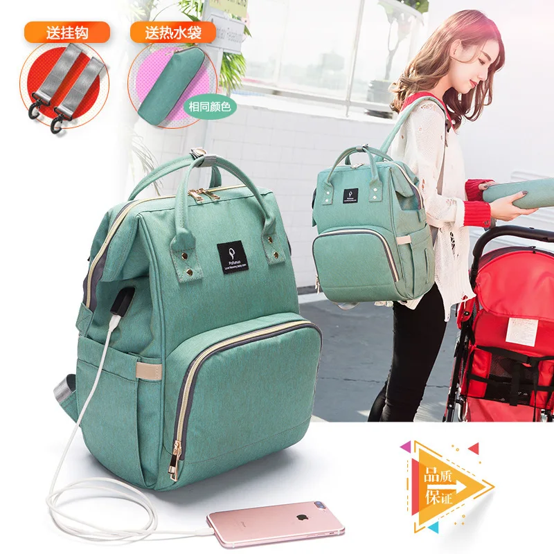 

2019 Baby Diaper Bag With USB Interface Large Capacity Waterproof Nappy Kits Mummy Maternity Travel Backpack Nursing Handbag -37