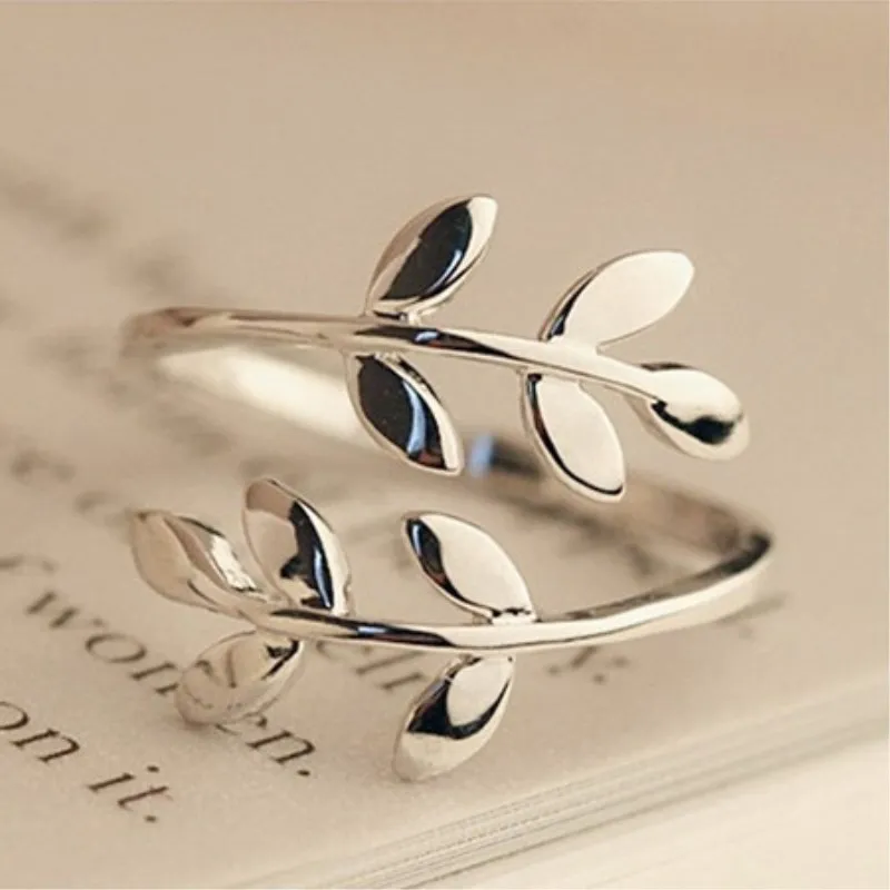 Buy Charms Olive Tree Branch Leaves Open Rings for Women Girl Wedding Rings