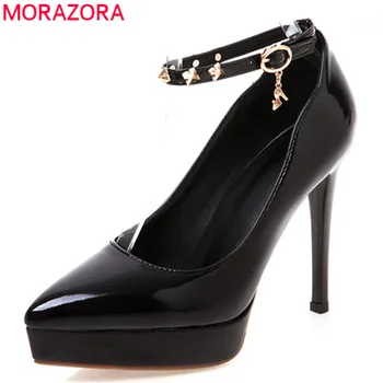

MORAZORA 2019 new arrival women pumps pointed toe super high heels platform shoes spring summer elegant wedding shoes female