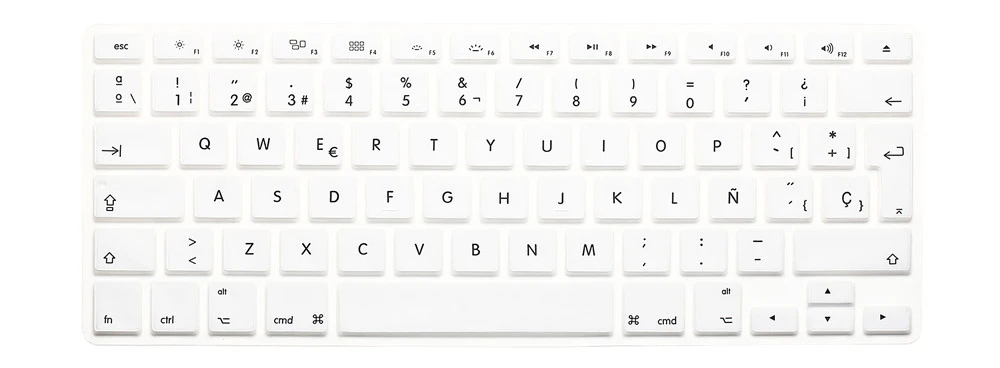 HRH шт. 50 шт. испанский ESP силиконовая клавиатура Чехлы для мангала клавиатуры Скины протектор MacBook Air Pro Retina 13 15 17 ЕС Версия - Цвет: White