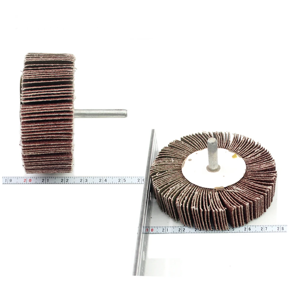 2 PC sand paper polishing wheel 6 x 80mm abrasive mops-wheel spindle mops mounted flap wheels grinding bits abrasive block