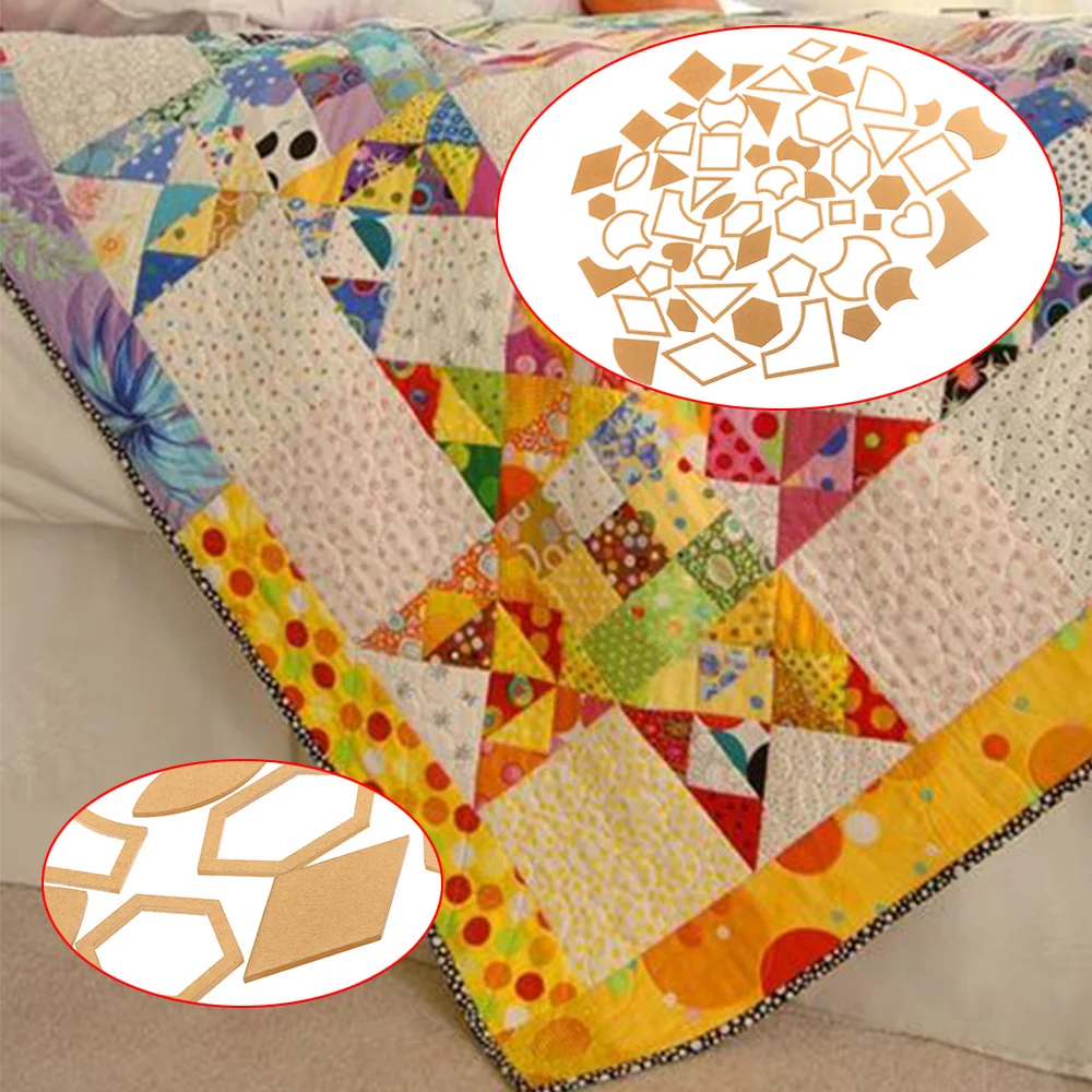 54Pcs/Set Handmade Mixed Quilt Acrylic Templates Patchwork Quilter DIY
