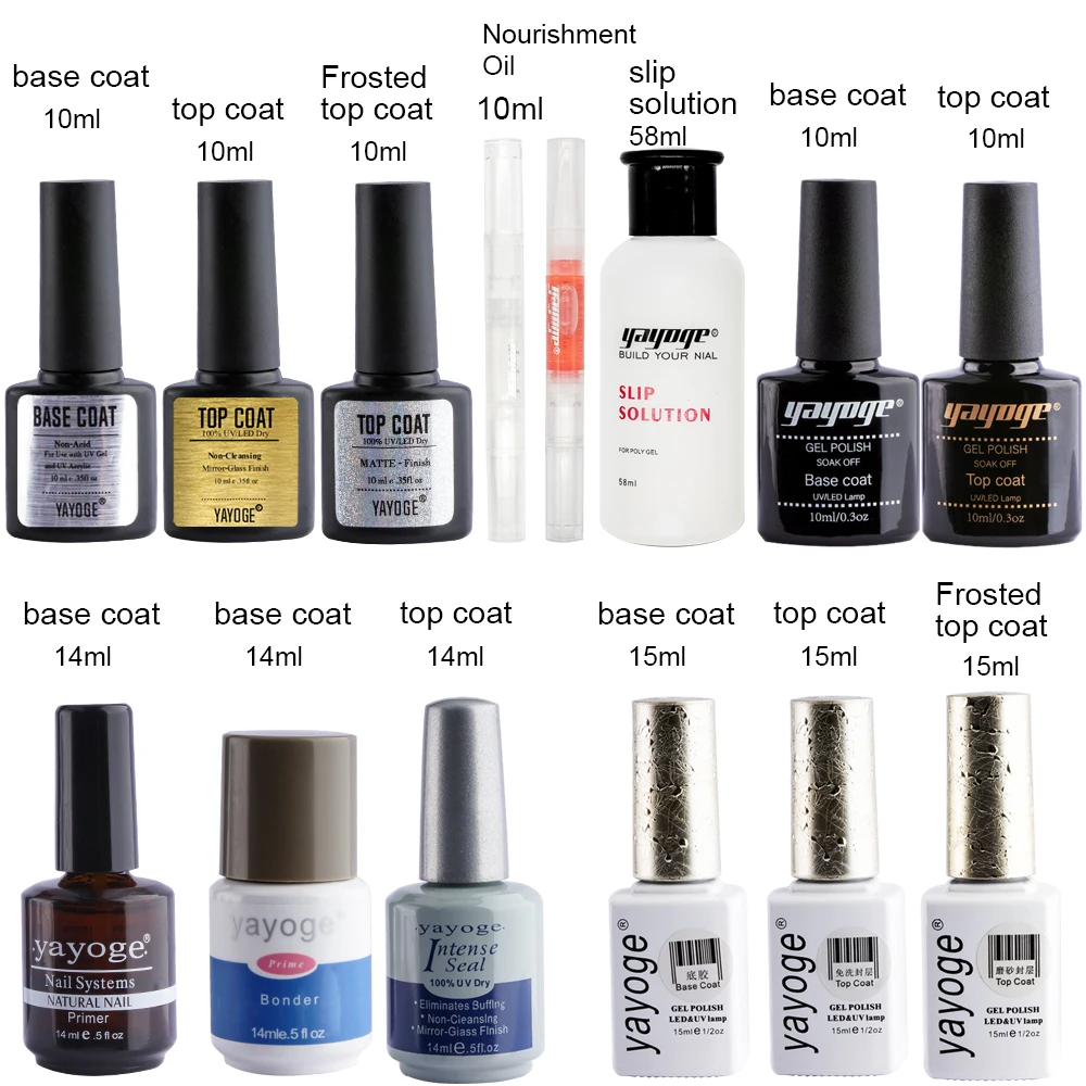 YAYOGE Non Cleanse Top and Base Coat Matte Top Bonder Nail Primer for