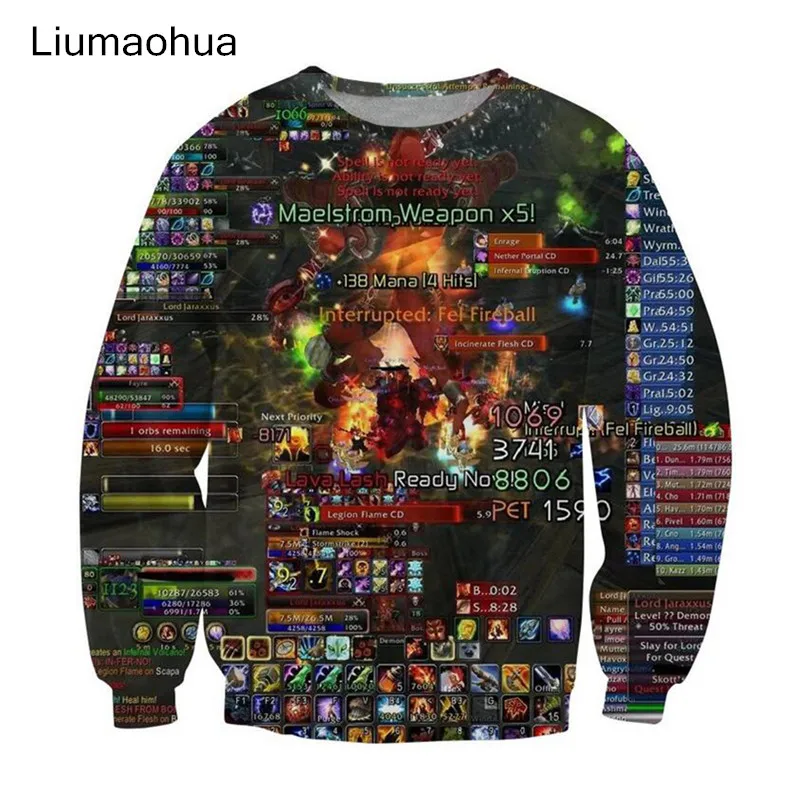 

Liumaohua 2018 New fashion Women/Men Long sleeve sweatshirts WOW Overload 3d printed Sweatshirt harajuku casual Pullovers S-5XL