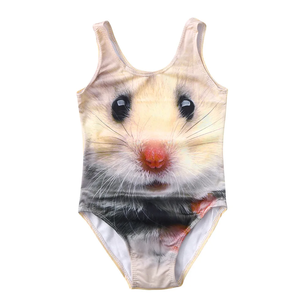 

toddler girl swimwear 1~4 years cartoon bikini infantil animal print children's swimsuit cute mouse maillot de bain enfant fille