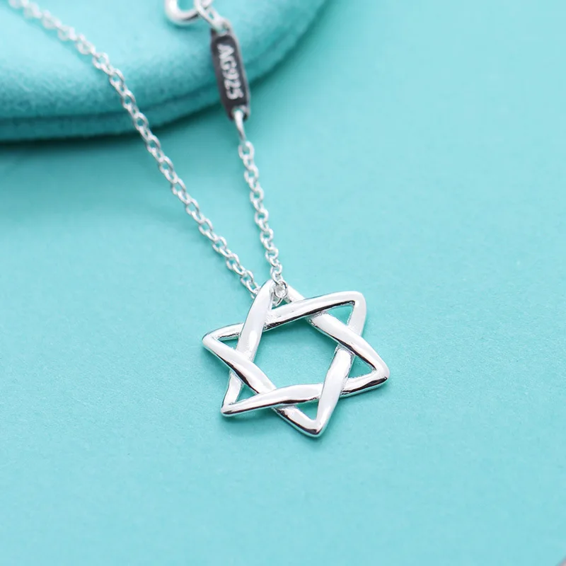Korean style six pointed star necklace Necklace S925 sterling silver