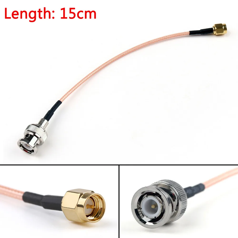 

Areyourshop Cable BNC Male Plug Jack To SMA Male Straight Crimp RG316 Cables 6in Jumper Pigtail FPV Male to Male 15cm 50Ohmm