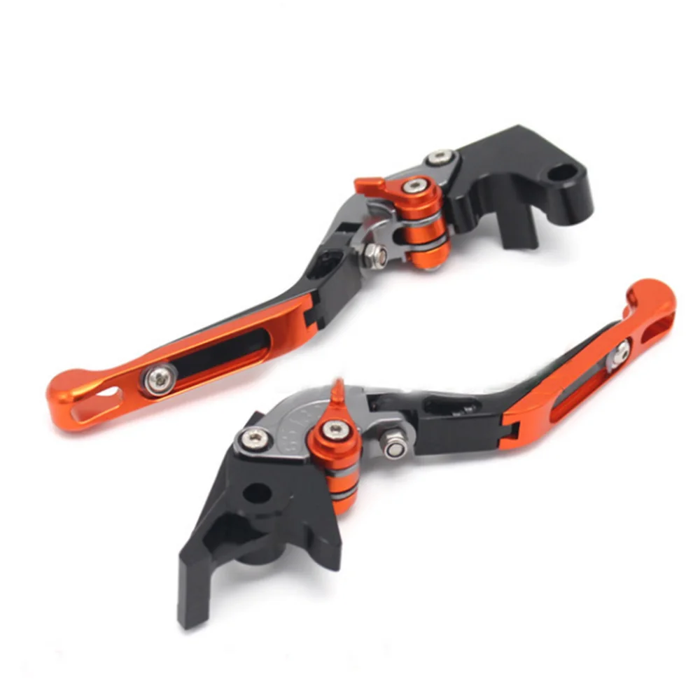 Motorcycle CNC Adjustable Foldable brake Clutch Levers for Benelli TNT 125 135 TNT125 TNT135- with Logo - Цвет: Black-Orange