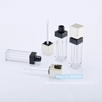 

5ml Gold Cap Transparent Square Lip Gloss Tube Plastic Clear Lip Gloss Tube DIY Cosmetic Liquid Lipstick Container 30pcs 50pcs