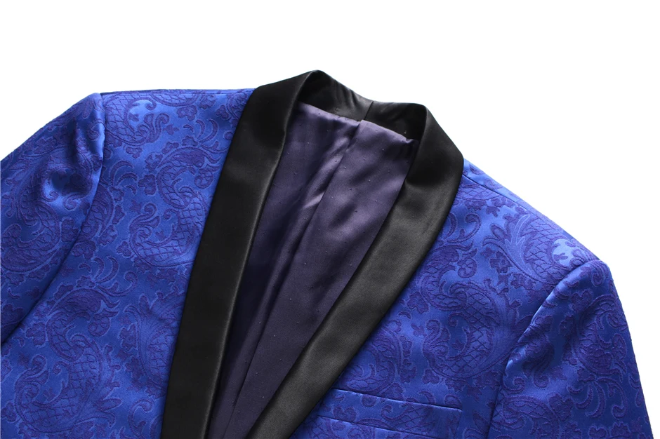 Plyesxale Для мужчин s Королевский синий костюм Slim Fit жаккардовые костюм Для мужчин последние Нарядные Костюмы для свадьбы для жениха 5xl вечерние Стадия Пром одежда q361