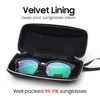 VIVIBEE Men Black PU Leather Sunglasses Case Zipper Waterproof Sun Glasses Eyewear Storage Men Eyeglasses Genuine Spectacle Box ► Photo 3/6