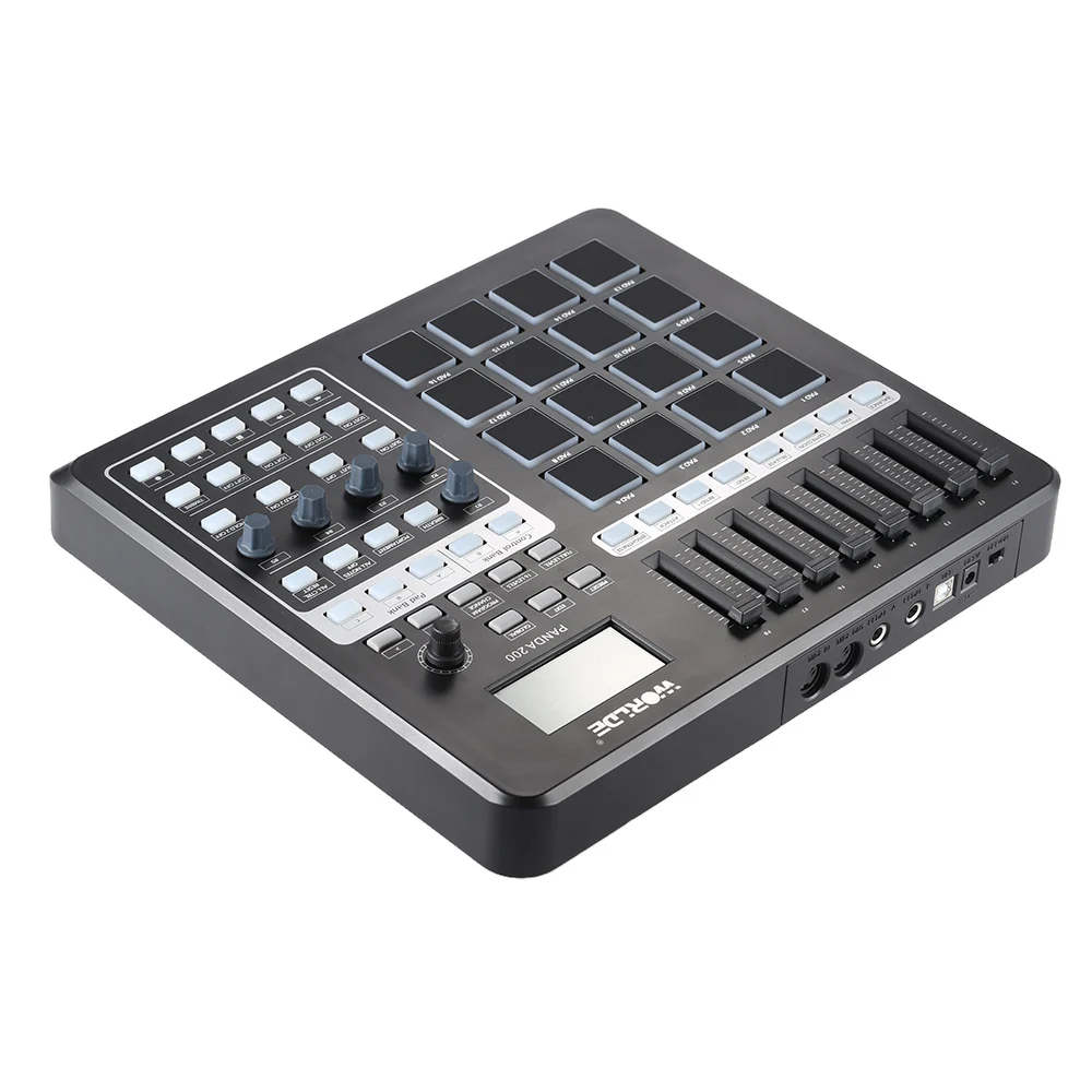 Портативный USB MIDI контроллер Worlde PANDA200 клавиатура мини 16 барабанных подкладок с