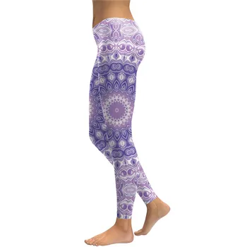 

New Sexy Purple Aztec Ombre Print Leggings Classic Four-Season Fitness Legging Pants Slim Soft Women's Trouser