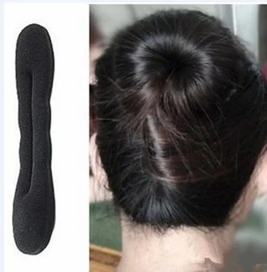 

1pcs Black Hair Clips Hair Accessories For Women Magic Hair Tools Twist Bun Donut Hair Sponge Disc Meatballs 17cm