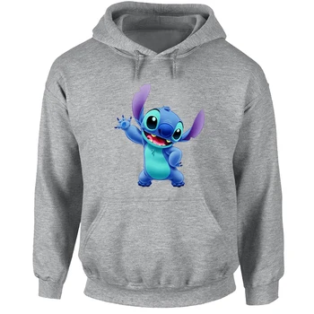 

Cartoon Cute Lilo and Stitch Turo Experimental Print Unisex Autumn Winter Hoodie Men Women Sweatshirt Strings Hoody Pullover Top